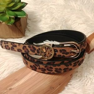 Unworn Plus Size Leopard Print Skinny Belt (2X)